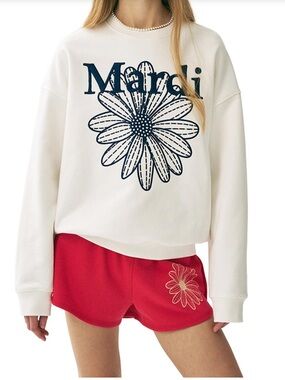 NWT Mardi Mercredi SWEATSHIRT FLOWERMARDI NEEDLEWORK
